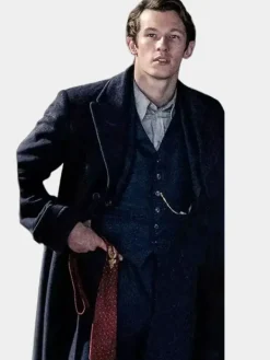 Asal Vision Men Coats | Fantastic Beasts Callum Turner Trench Coat Black