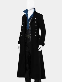 Asal Vision Men Coats | Fantastic Beasts Johnny Depp Long Wool Coat Black