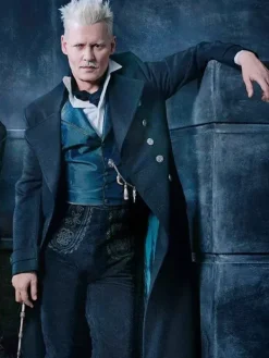 Asal Vision Men Coats | Fantastic Beasts Johnny Depp Long Wool Coat Black