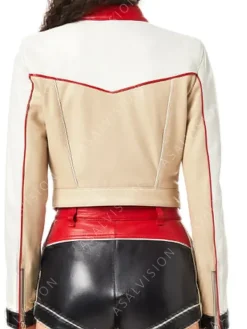 Asal Vision Leather Jackets | Biker Jackets | Fast X Ramsey Jacket White, Beige, And Red