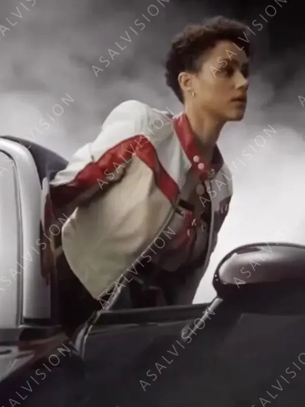 Asal Vision Leather Jackets | Biker Jackets | Fast X Ramsey Jacket White, Beige, And Red