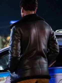 Asal Vision Leather Jackets | FBI Season 6 Tiffany Wallace Shearling Leather Jacket Black