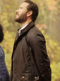 Asal Vision Cotton Jackets | Found Season 1 Mark-Paul Gosselaar Jacket Dark Brown