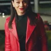 Asal Vision Leather Jackets | French Girl 2024 Vanessa Hudgens Leather Jacket Red