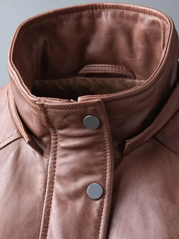 Asal Vision Women Coats | Fur Hooded Leather Coat For Women’s Tan