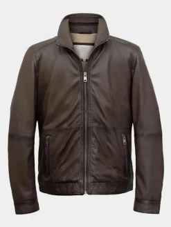 Asal Vision Brown Jackets | Leather Jackets | Gavin Mens Zip-Up Leather Jacket Brown
