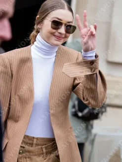 Asal Vision Blazers | Gigi Hadid Checked Blazer Brown