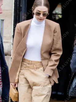 Asal Vision Blazers | Gigi Hadid Checked Blazer Brown