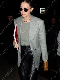 Asal Vision Blazers | Gigi Hadid Checked Blazer Grey