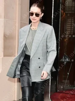 Asal Vision Blazers | Gigi Hadid Checked Blazer Grey