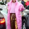 Asal Vision Women Coats | Gigi Hadid Long Puffer Coat Pink