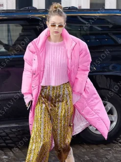 Asal Vision Women Coats | Gigi Hadid Long Puffer Coat Pink