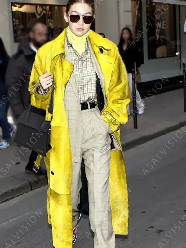 Asal Vision Women Coats | Gigi Hadid Long Trench Coat Yellow