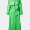 Asal Vision Leather Coats | Trench Coats | Long Leather Coat Green