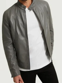 Asal Vision Leather Jackets | Leather Jacket Mens Grey