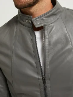 Asal Vision Leather Jackets | Leather Jacket Mens Grey