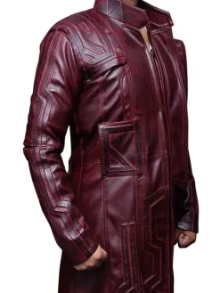 Asal Vision Men Coats | Guardians of Galaxy 2 Peter Quill Trench Coat Maroon