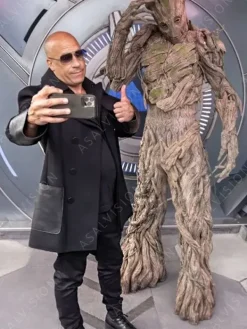 Asal Vision Men Coats | Guardians of the Galaxy Vol. 3 Vin Diesel Trench Coat Black