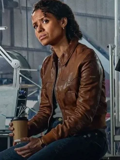 Asal Vision Leather Jackets | Gugu Mbatha-Raw Lift 2024 Leather Jacket Brown