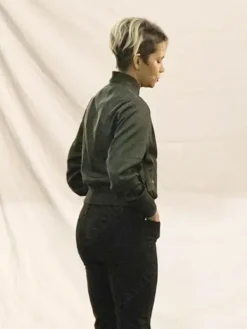 Asal Vision Cotton Jackets | Halle Berry The Union Bomber Jacket Black