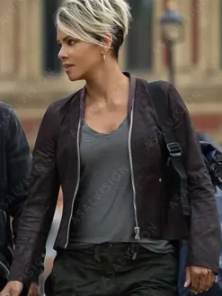 Asal Vision Leather Jackets | Halle Berry The Union Leather Jacket Brown