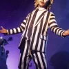 Asal Vision Blazers | Halloween Cosplay Michael Keaton Beetlejuice Costume Suit Black & White