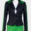 Asal Vision Leather Jackets | Black Jackets | Harley Quinn Poison Ivy Leather Black Jacket Black And Green