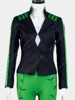 Asal Vision Leather Jackets | Black Jackets | Harley Quinn Poison Ivy Leather Black Jacket Black And Green