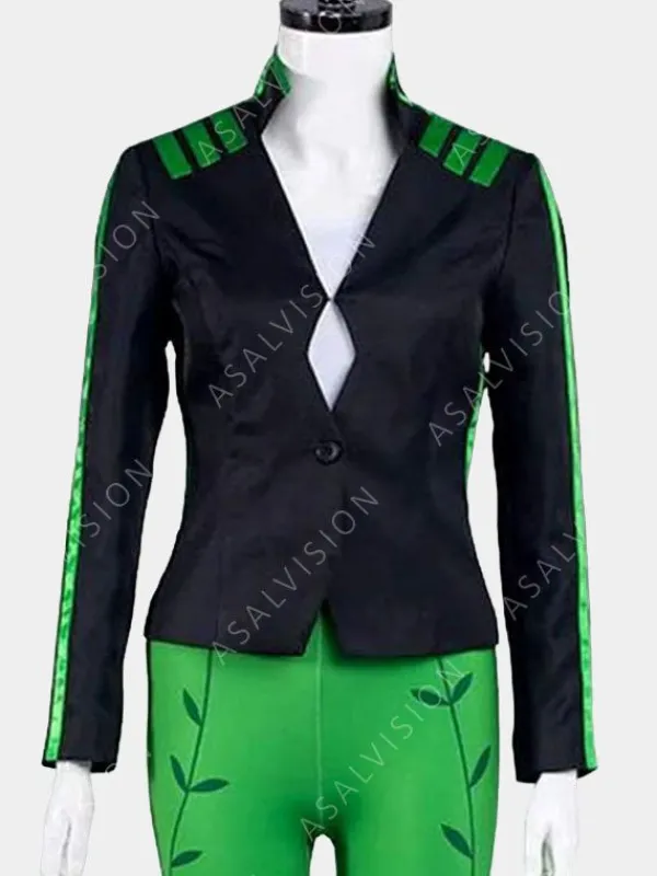 Asal Vision Leather Jackets | Black Jackets | Harley Quinn Poison Ivy Leather Black Jacket Black And Green