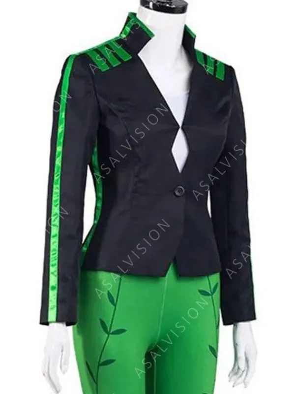 Asal Vision Leather Jackets | Black Jackets | Harley Quinn Poison Ivy Leather Black Jacket Black And Green