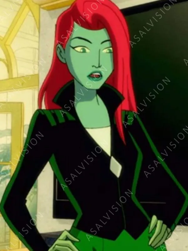 Asal Vision Leather Jackets | Black Jackets | Harley Quinn Poison Ivy Leather Black Jacket Black And Green