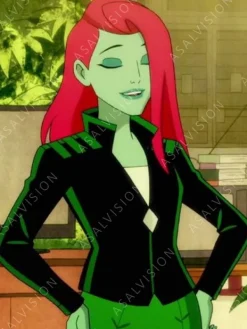 Asal Vision Leather Jackets | Black Jackets | Harley Quinn Poison Ivy Leather Black Jacket Black And Green