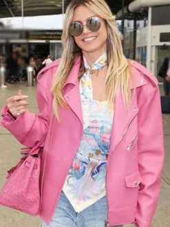 Asal Vision Leather Jackets | Heidi Klum Leather Jacket Pink
