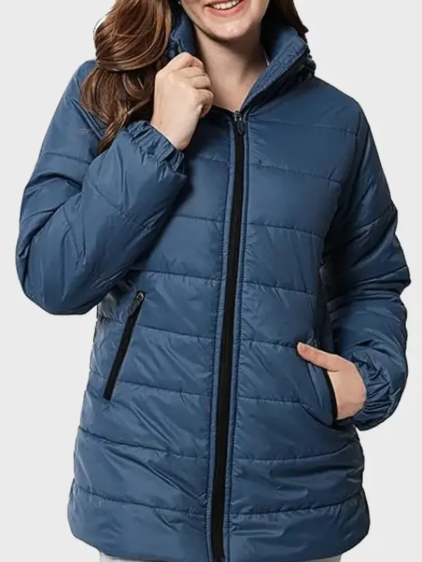 Asal Vision Puffer Jackets | Hood Style Women’s Puffer Jacket Blue