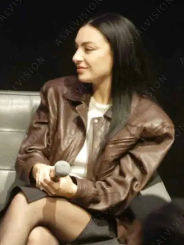 Asal Vision Leather Jackets | I Saw the TV Glow 2024 Charli XCX Leather Jacket Brown
