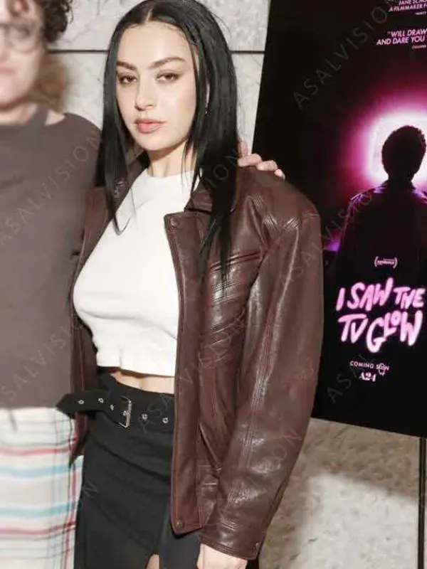 Asal Vision Leather Jackets | I Saw the TV Glow 2024 Charli XCX Leather Jacket Brown