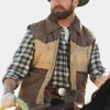 Asal Vision Vests | Ian Bohen Yellowstone Ryan Puffer Vest Brown & Beige