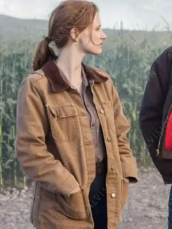 Asal Vision Cotton Jackets | Interstellar Jessica Chastain Jacket Brown