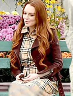 Asal Vision Leather Jackets | Irish Wish Lindsay Lohan Leather Jacket Maroon