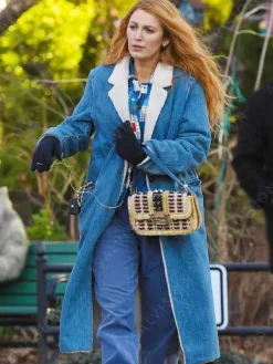 Asal Vision Denim Jackets | Women Coats | It Ends With Us Blake Lively Denim Coat Blue