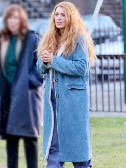 Asal Vision Denim Jackets | Women Coats | It Ends With Us Blake Lively Denim Coat Blue