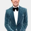 Asal Vision Blazers | Jason Sudeikis Ted Lasso Velvet Blazer Blue