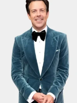 Asal Vision Blazers | Jason Sudeikis Ted Lasso Velvet Blazer Blue
