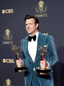 Asal Vision Blazers | Jason Sudeikis Ted Lasso Velvet Blazer Blue
