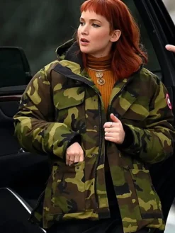 Asal Vision Cotton Jackets | Jennifer Lawrence Don’t Look Up Military Jacket Military Print