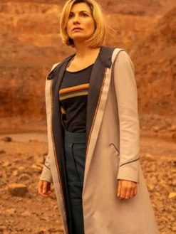 Asal Vision Women Coats | Jodie Whittaker Doctor Who Trench Coat Grey