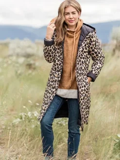 Asal Vision Women Coats | Joe Fresh Jilly Puffer Coat Leopard Print