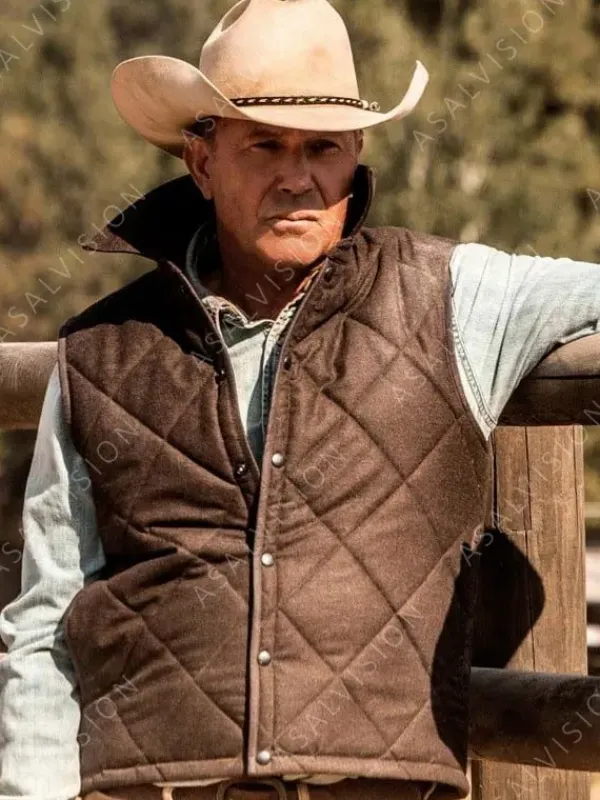 Asal Vision Vests | John Dutton Yellowstone Quilted Vest Brown
