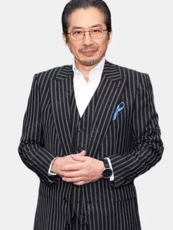 Asal Vision Blazers | John Wick 4 2023 Hiroyuki Sanada Pinstriped Blazer Black Pinstripe