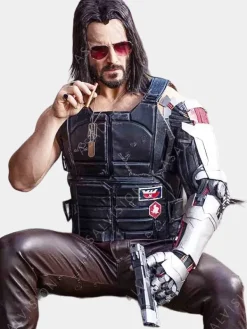 Asal Vision Vests | Johnny Silverhand Cyberpunk 2077 Keanu Reeves Vest Black
